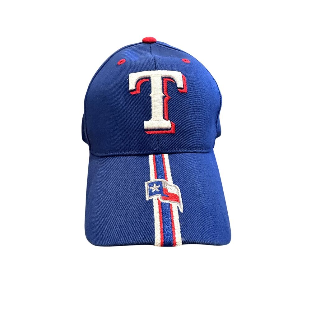 Offcial Texas Rangers Royal Blue MLB Cap With Texas Flag Brim Guard